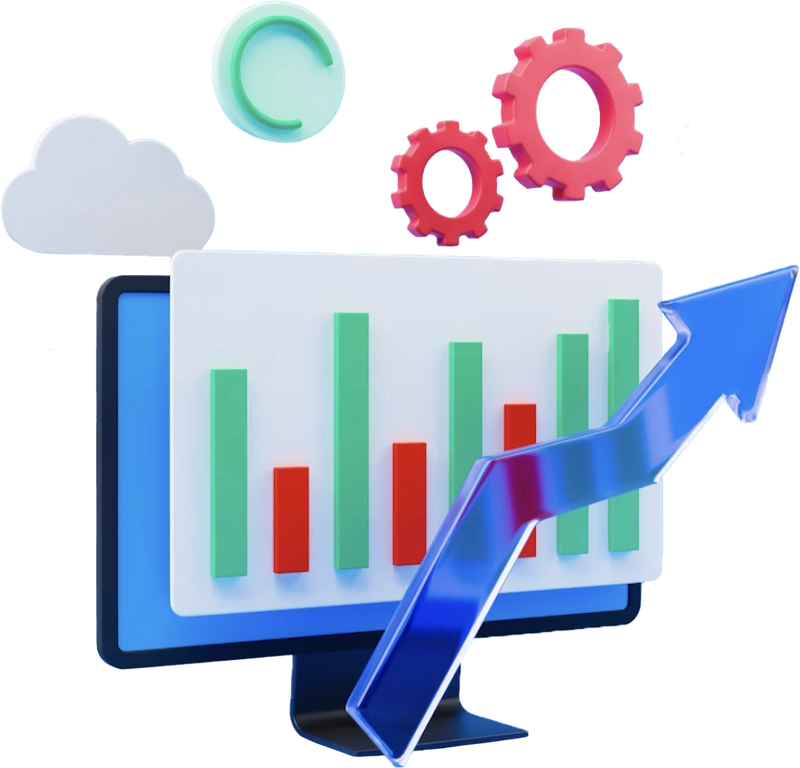 Grafico digitale con freccia in crescita – Digital Marketing Würth