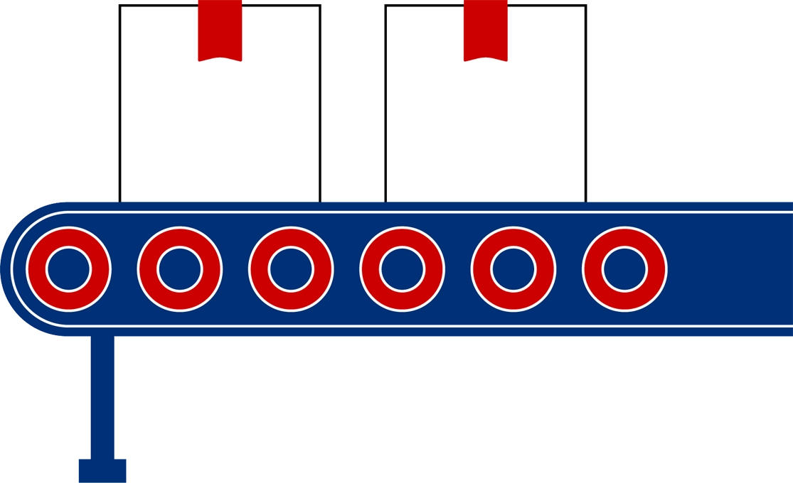 Icona nastro trasportatore supply chain gestione logistica